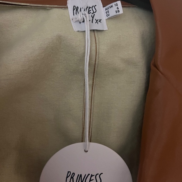 NWT Faux Leather Trench Coat - Picture 3 of 5